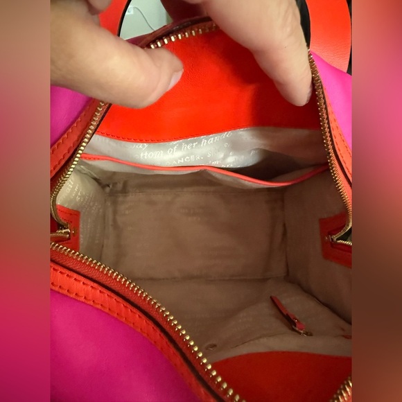 Kate Spade authentic hot pink and orange two way bag/purse NWT leather - Picture 2 of 11